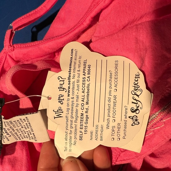 Y2K Self Esteem Pink Beaded Tank Top Size Large - Picture 6 of 11